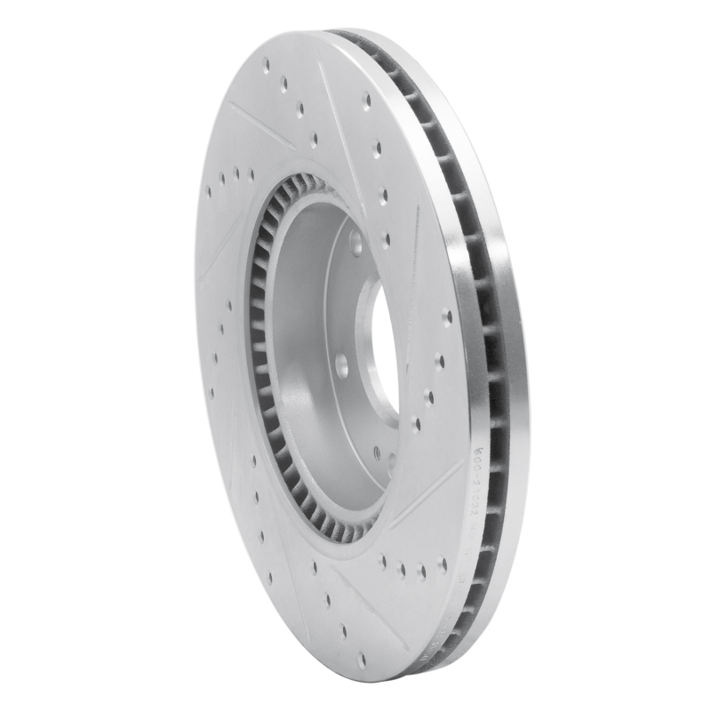 Kia Sportage Brake Rotor (1) - Front Left - R1 Concepts - Drilled & Slotted - Silver - `12-`16